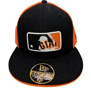 New Era 59FIFTY San Francisco Giants Fitted Hat 7 3/8 Black Orange MLB Cap